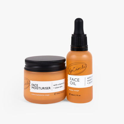 Hydration Skincare Set UpCircle orange face moisturiser bottles with dropper, set of 2 on Tampa Home & Garden Store