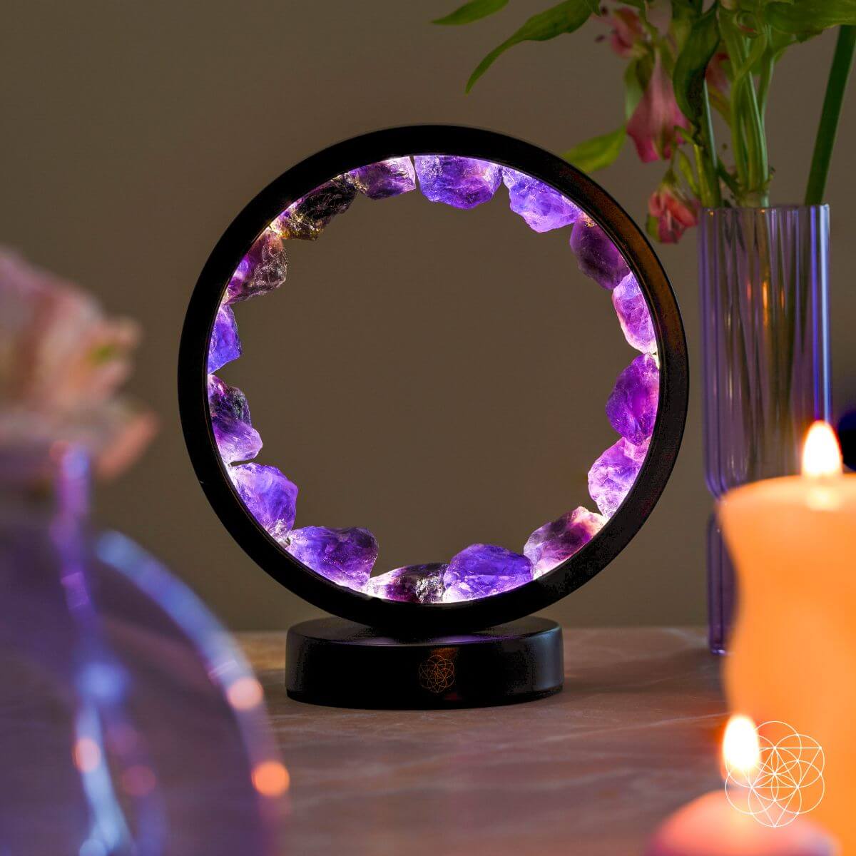 I Am At Peace - Spiritual Protection Amethyst Lamp - Tampa Home & Garden Store