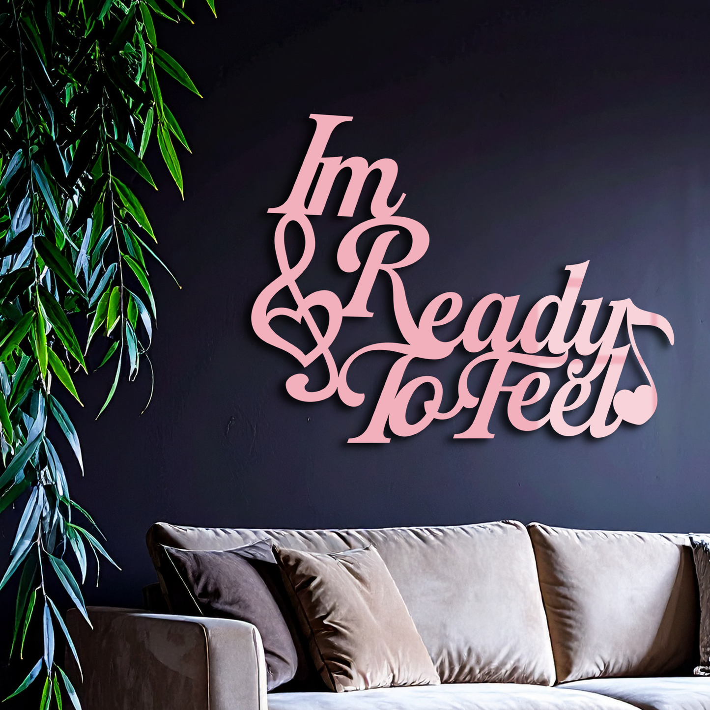 I'm Ready to Feel Quote Metal Wall Art – Musical Heart & Note Design - KAFGP126 - Tampa Home & Garden Store