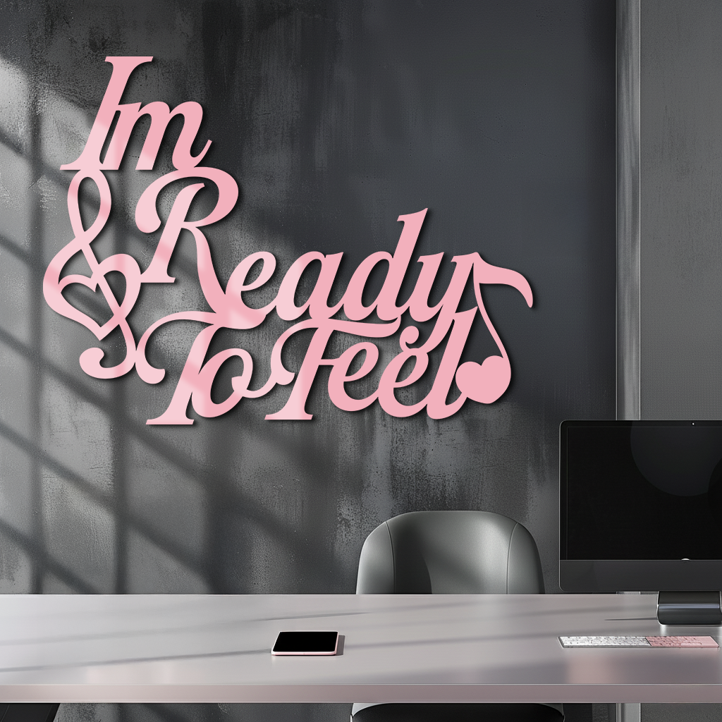 I'm Ready to Feel Quote Metal Wall Art – Musical Heart & Note Design - KAFGP126 - Tampa Home & Garden Store