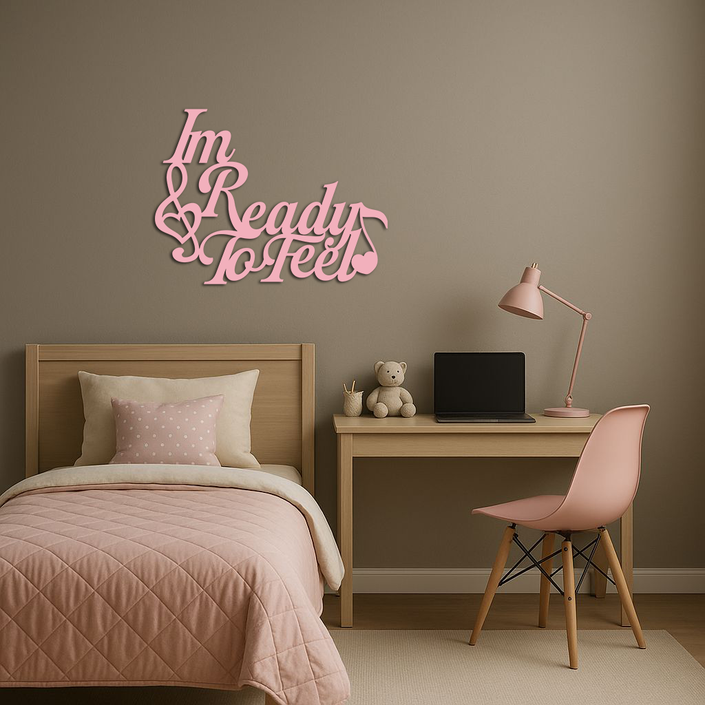I'm Ready to Feel Quote Metal Wall Art – Musical Heart & Note Design - KAFGP126 - Tampa Home & Garden Store