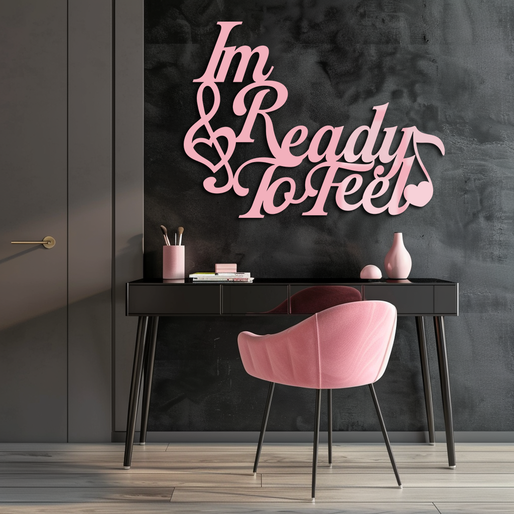 I'm Ready to Feel Quote Metal Wall Art – Musical Heart & Note Design - KAFGP126 - Tampa Home & Garden Store