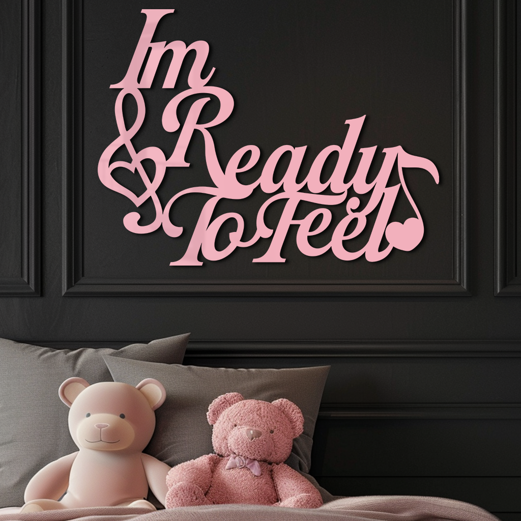 I'm Ready to Feel Quote Metal Wall Art – Musical Heart & Note Design - KAFGP126 - Tampa Home & Garden Store