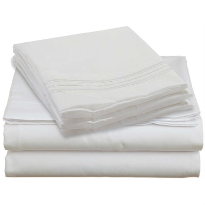 Juego de sábanas de microfibra de 4 piezas Queen Size en blanco