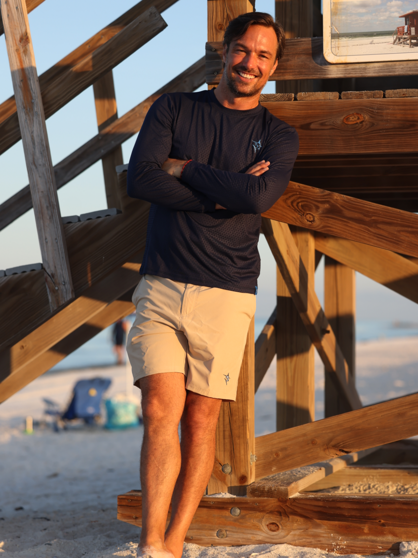 Captain Shorts by White Water Life, beige men's beach shorts on Tampa Home & Garden Store