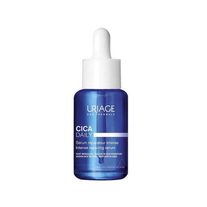 Uriage Bariéderm-CICA Daily Serum bottle, blue glass with white dropper, 30ml skincare on Tampa Home & Garden Store