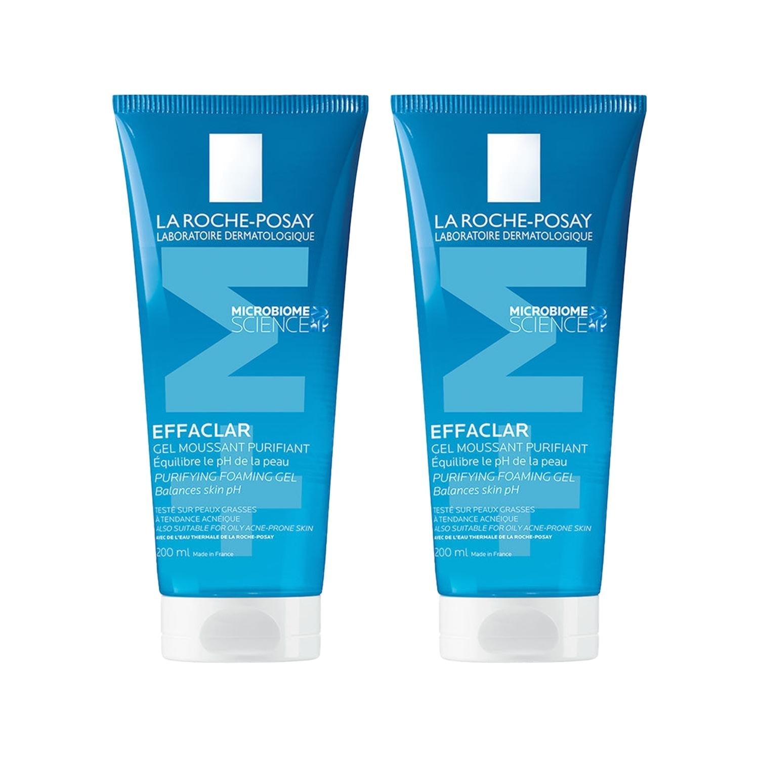Effaclar Gel Purifying Foaming Gel cleanser duo in blue tubes 200 ml each by La Roche-Posay on Tampa Home & Garden Store