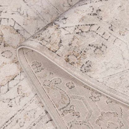 Parkerfield Area Rug, Boutique Rugs, light ivory beige with subtle gray motif, rolled edge on Tampa Home & Garden Store