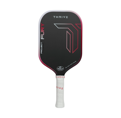 Thrive Fury Elongated 15.5mm Gen 3.5 Power pickleball paddle, black face with pink edge on Tampa Home & Garden Store