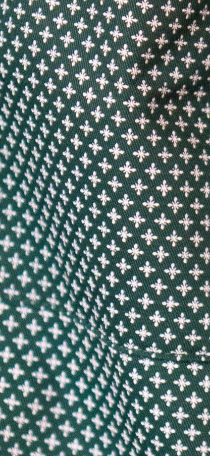 FR Pearl Snap Work Shirt Gunner Green fabric swatch with small white cross motifs on Tampa Home & Garden Store