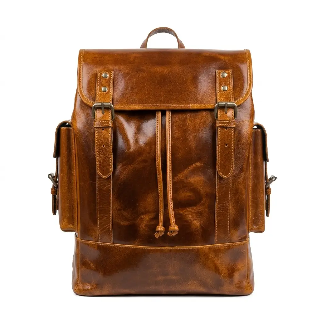 Handcrafted Earthen Leather Laptop Backpack in rich brown by Classy Leather Bags on Tampa Home & Garden Store