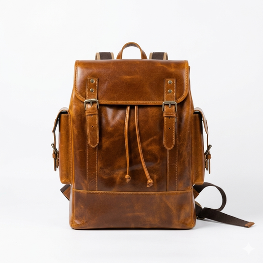 Earthen Leather Laptop Backpack