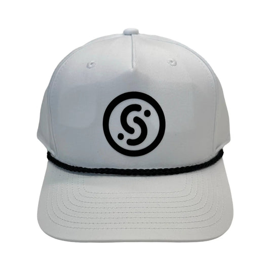 Rope Edge Signature Hat snapback by Slyce Sport in light gray with black rope accent and front logo on Tampa Home & Garden Store