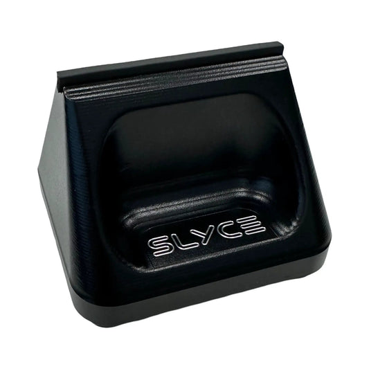 Billet aluminum precision balancing block, black with Slyce Sport logo on Tampa Home & Garden Store