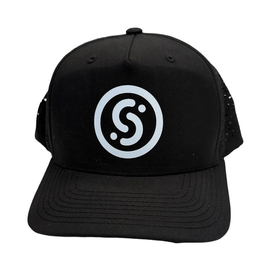 Signature Perforated Performance Hat Slyce Sport black snapback cap on Tampa Home & Garden Store