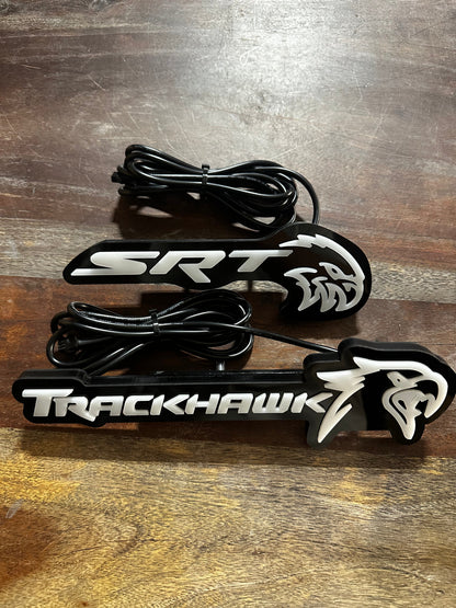 Pair Trackhawk RGBW LED grill emblem set for use with SRT and TRACKHAWK, AutoLEDTech.com on Tampa Home & Garden Store