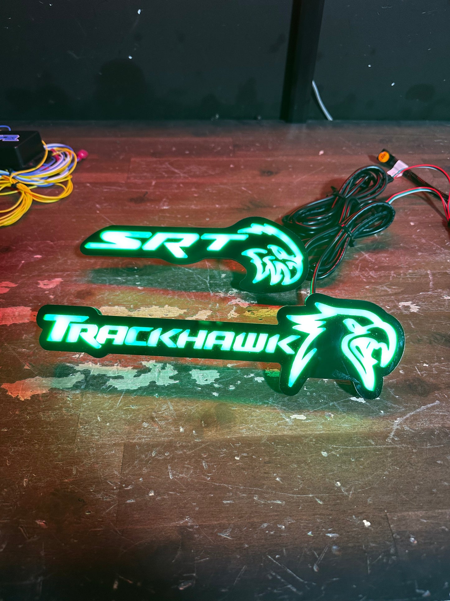 Jeep Trackhawk RGBW Flow Series LED Grill Emblem green LED lighting wiring AutoLEDTech.com on Tampa Home & Garden Store