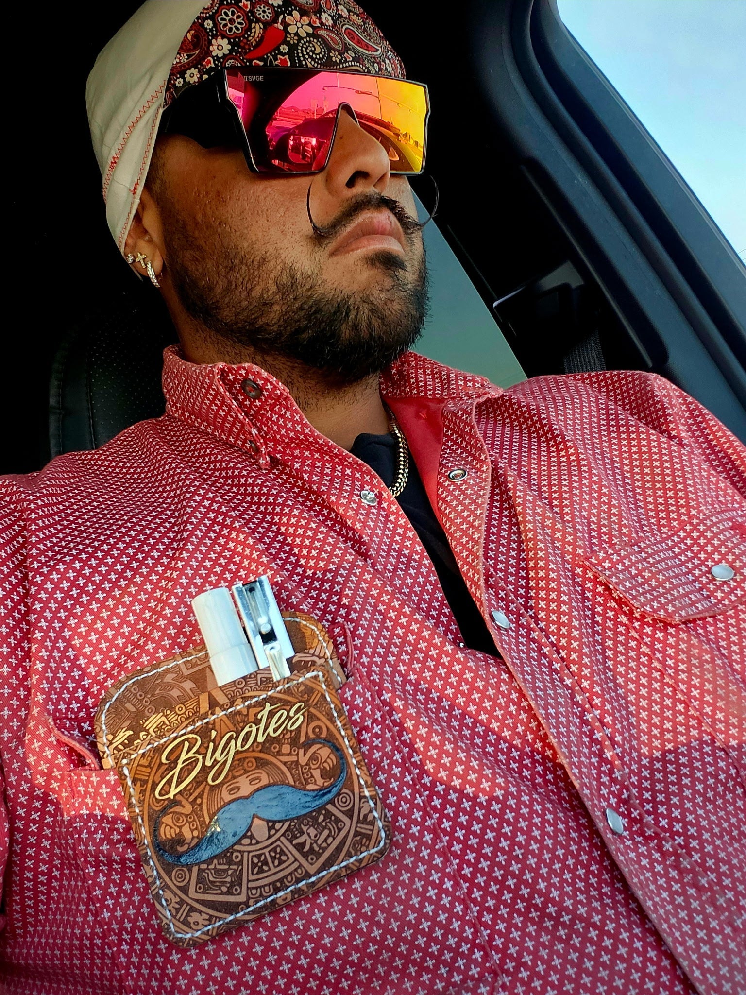 FR Pearl Snap Work shirt Alpha Red by Static FR, red patterned workwear with metal snaps on Tampa Home & Garden Store