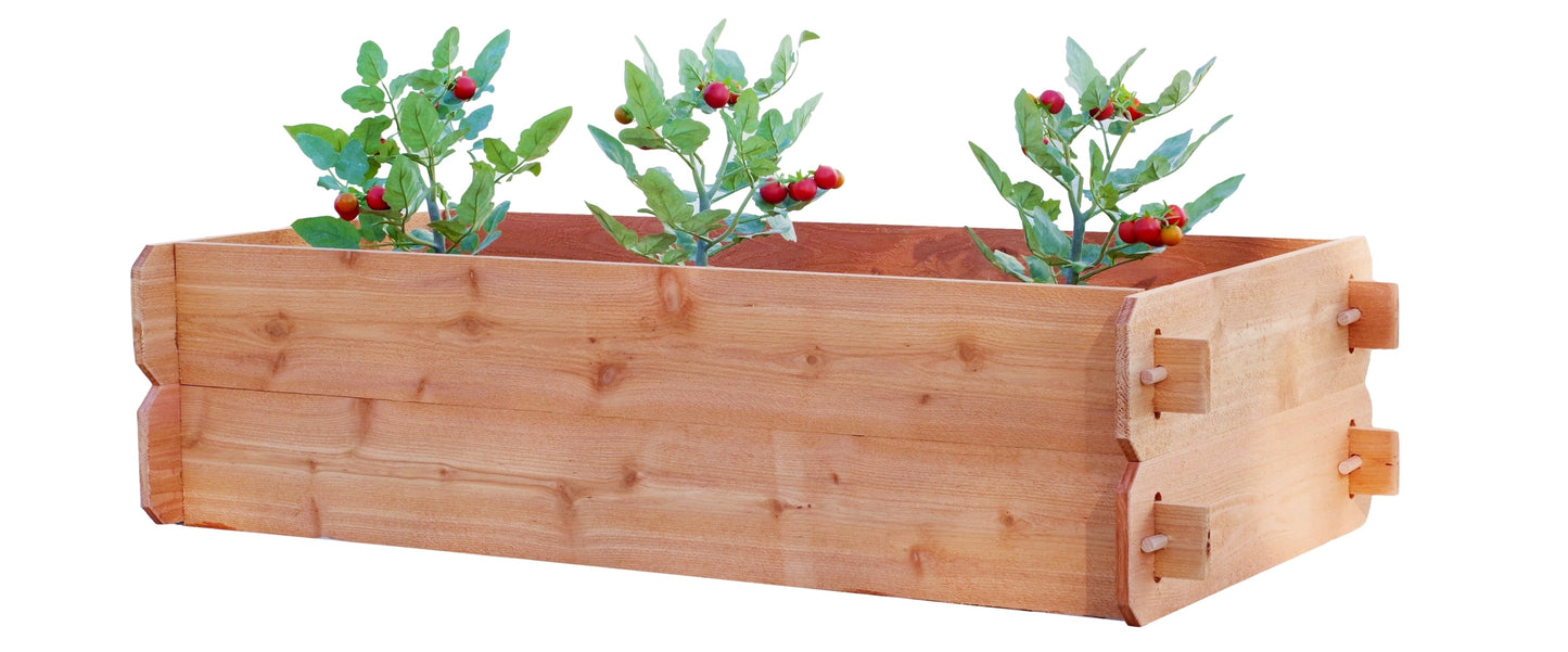 Timberlane Gardens double-deep cedar raised bed kit with two 2x4 boards on Tampa Home & Garden Store