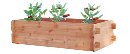 Timberlane Gardens double-deep cedar raised bed kit with two 2x4 boards on Tampa Home & Garden Store