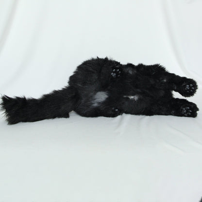 Fully Black Cat Longhair-Handmade Life-Size Companion & Pet Memorial