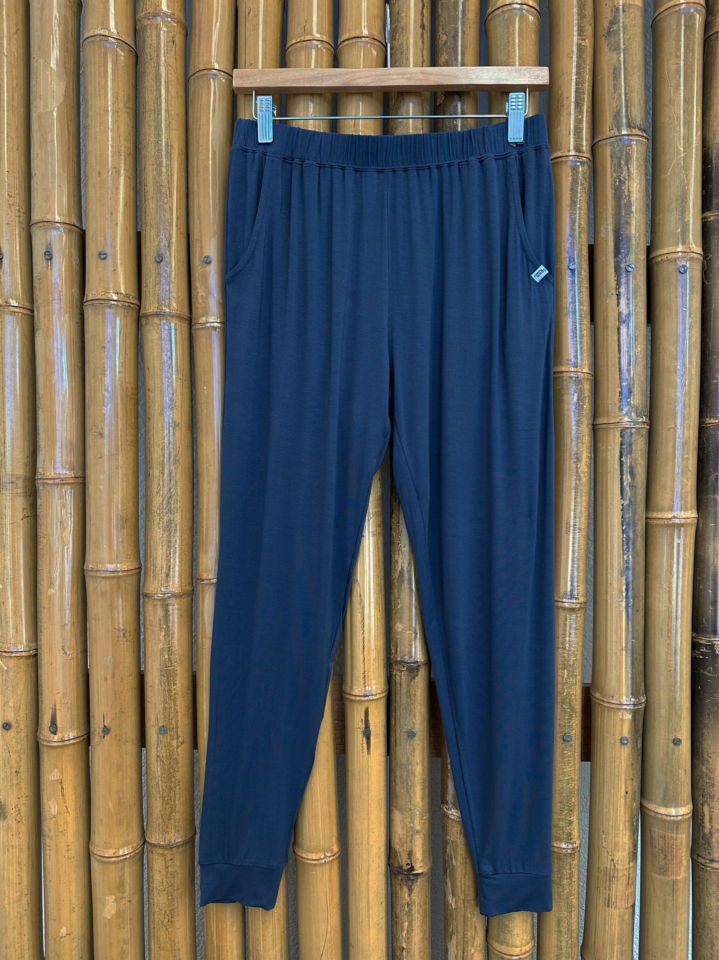 Women's Bamboo Lounge Jogger Pants navy blue with elastic waistband and pockets Spun Bamboo on Tampa Home & Garden Store