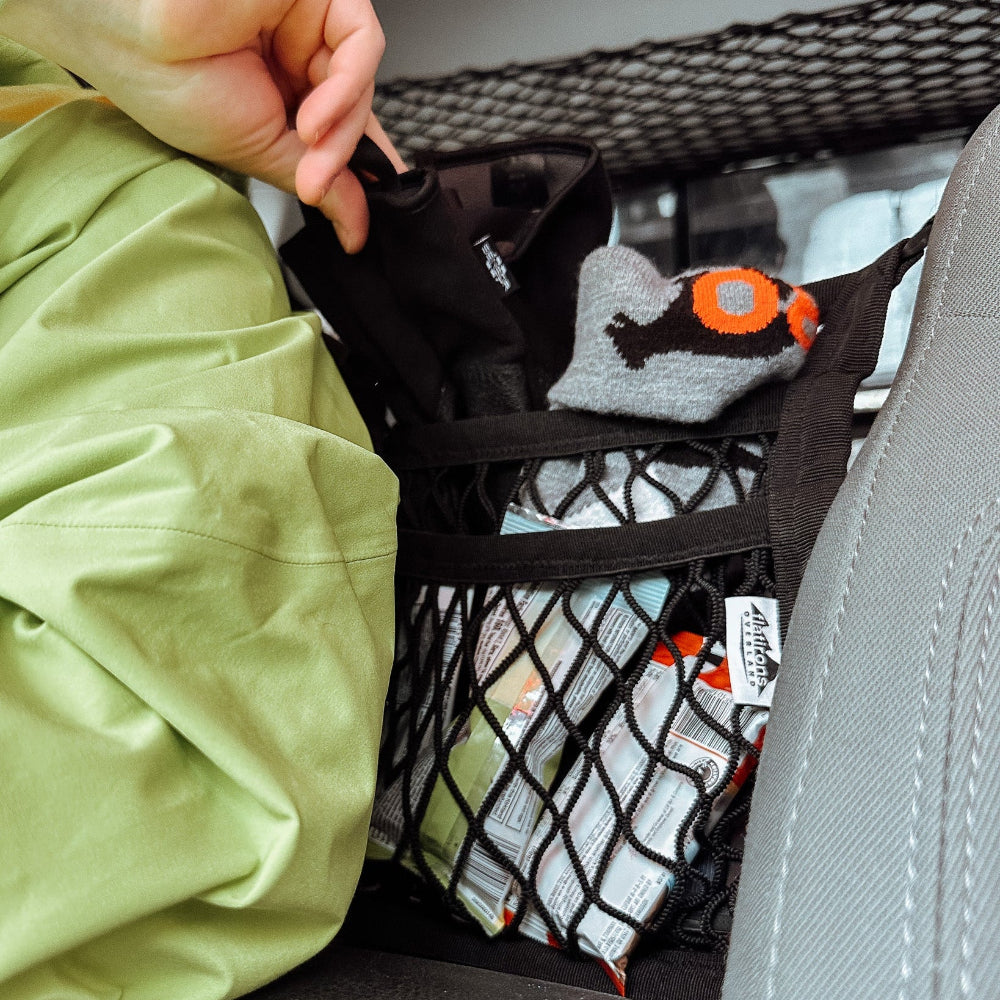 Deluxe Vehicle Organization Bundle cargo net by Flatirons Overland in black on Tampa Home & Garden Store