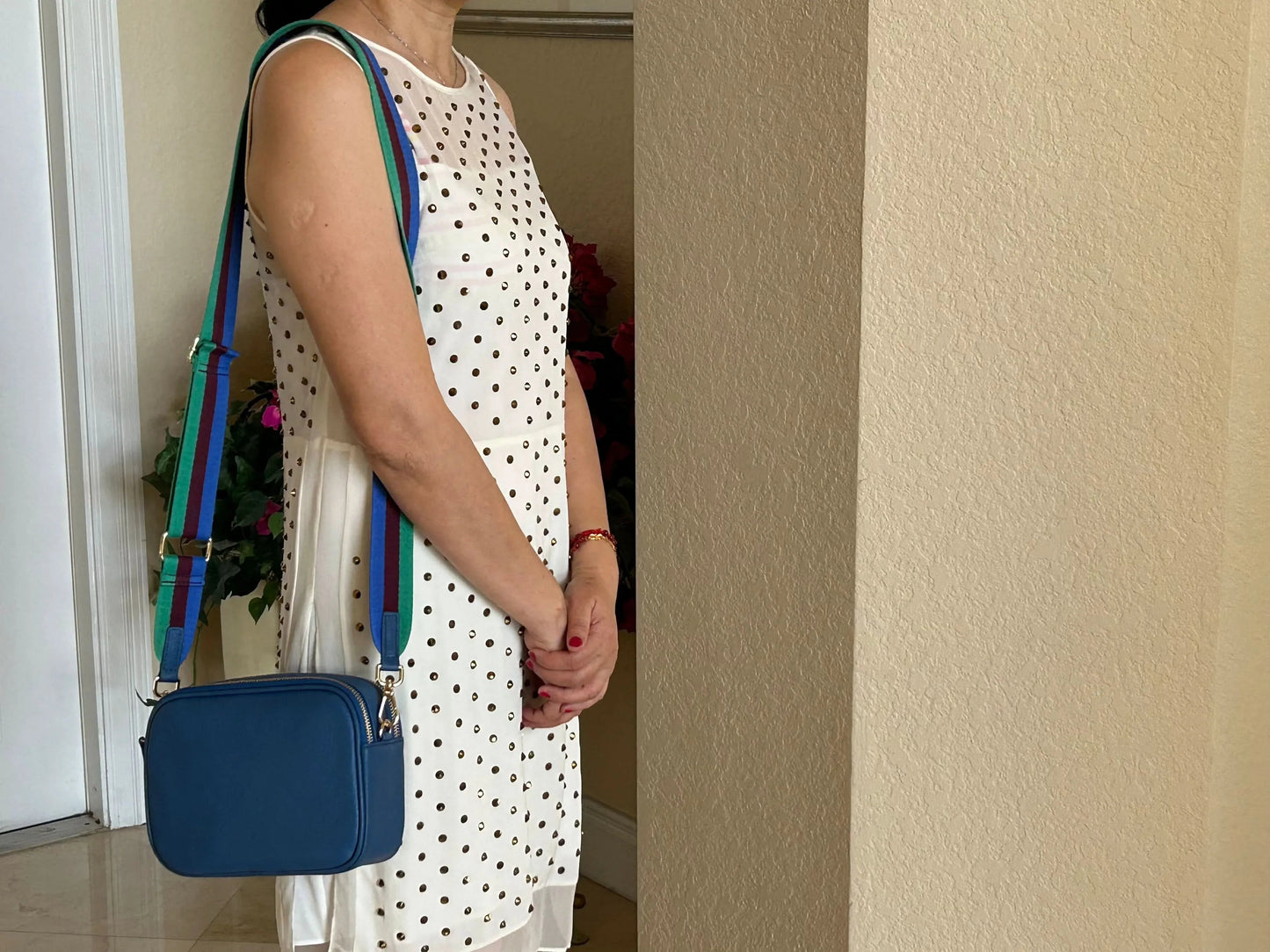 Sophia Double Zipper Leather Crossbody