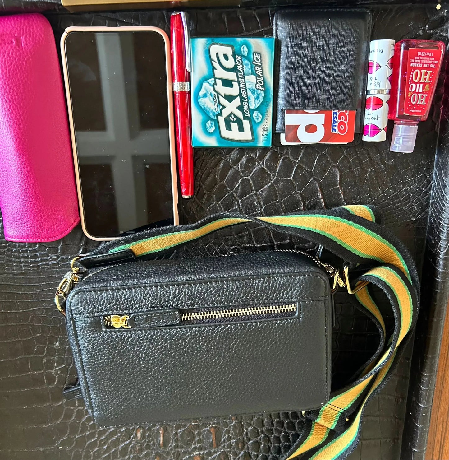 Sophia Full Grain Leather Single Zipper Crossbody