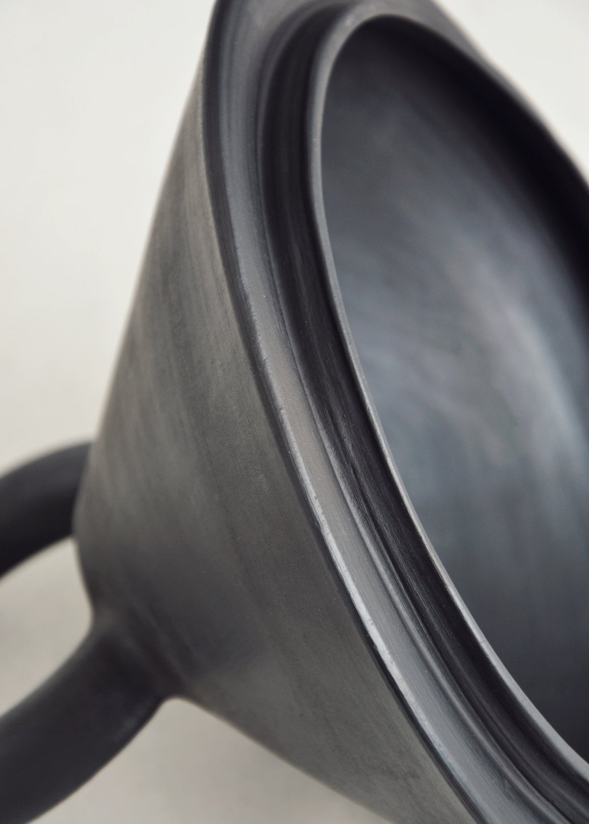 Tall Serving Bowl with Lid Guculia, dark gray matte ceramic, shadowed close-up on Tampa Home & Garden Store