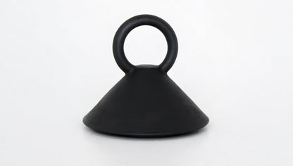 Tall black ceramic serving bowl with lid and loop handle, matte finish on Tampa Home & Garden Store