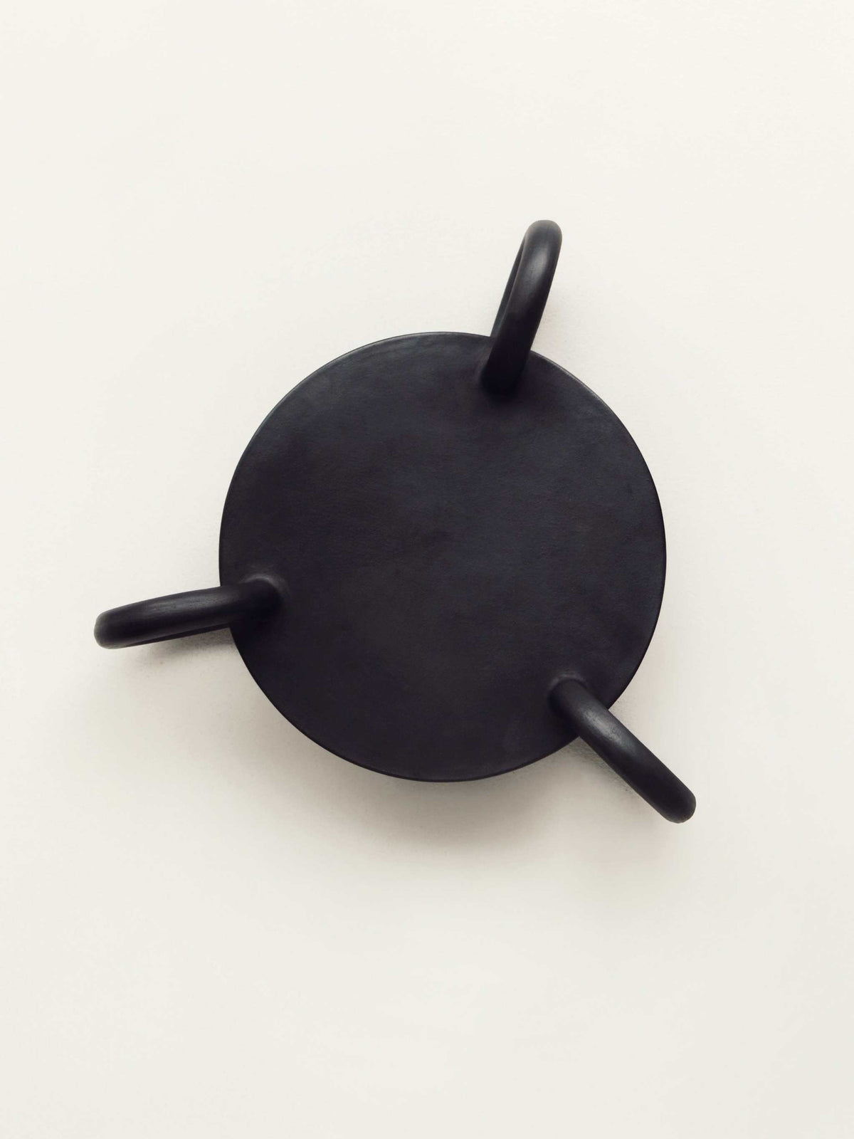 Large serving platter Guculiya Trinity, black round with three handles by Creating Comfort on Tampa Home & Garden Store