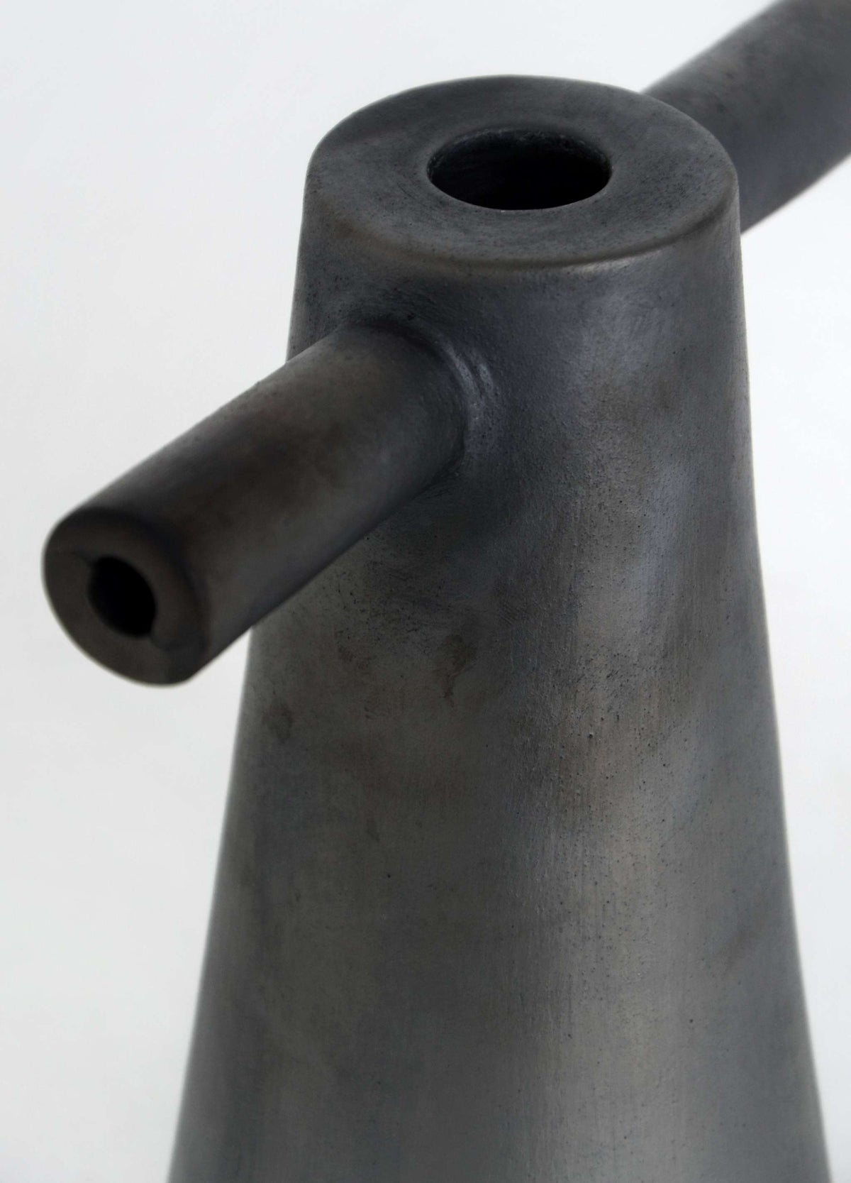 Black stoneware tall candle holder Motanka with hollow top on Tampa Home & Garden Store