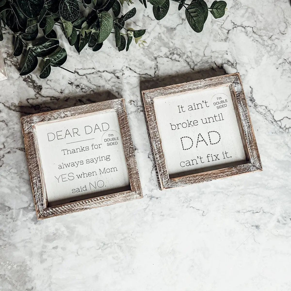 Dad Said Yes Double Sided 6 Inch Sign With Frame