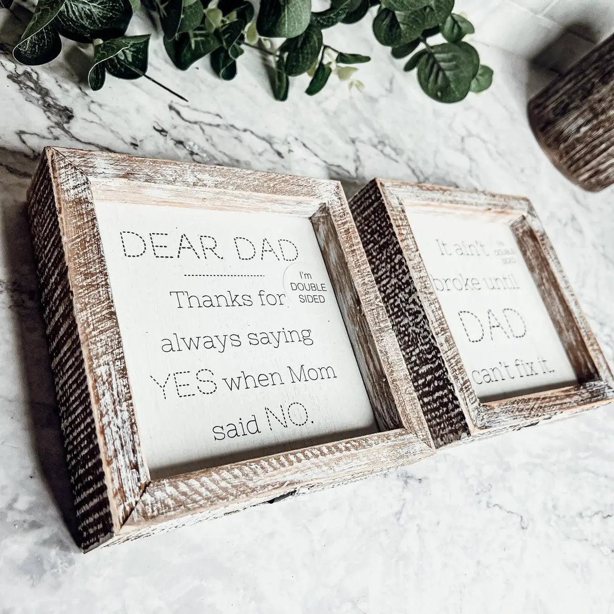 Dad Said Yes Double Sided 6 Inch Sign With Frame