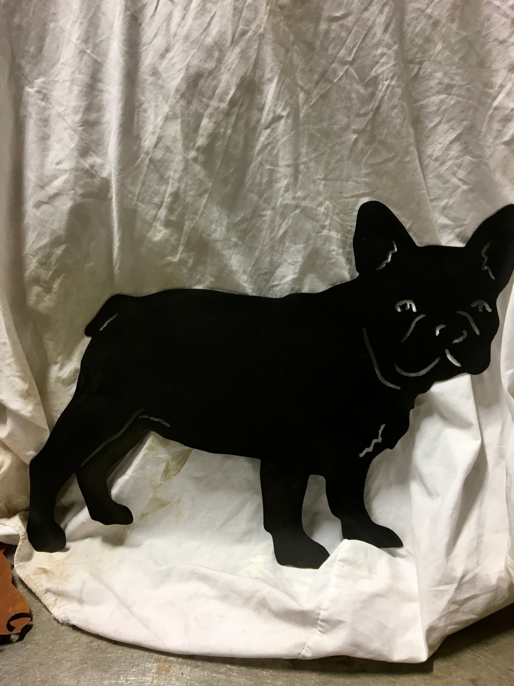French Bulldog statue wall art black silhouette by Rustica Ornamentals on Tampa Home & Garden Store