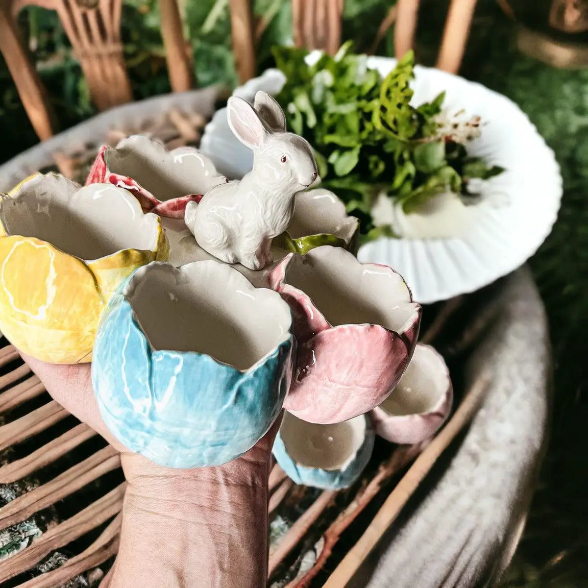 Tidbit Dish Pastel Bunny or Bird Dolomite