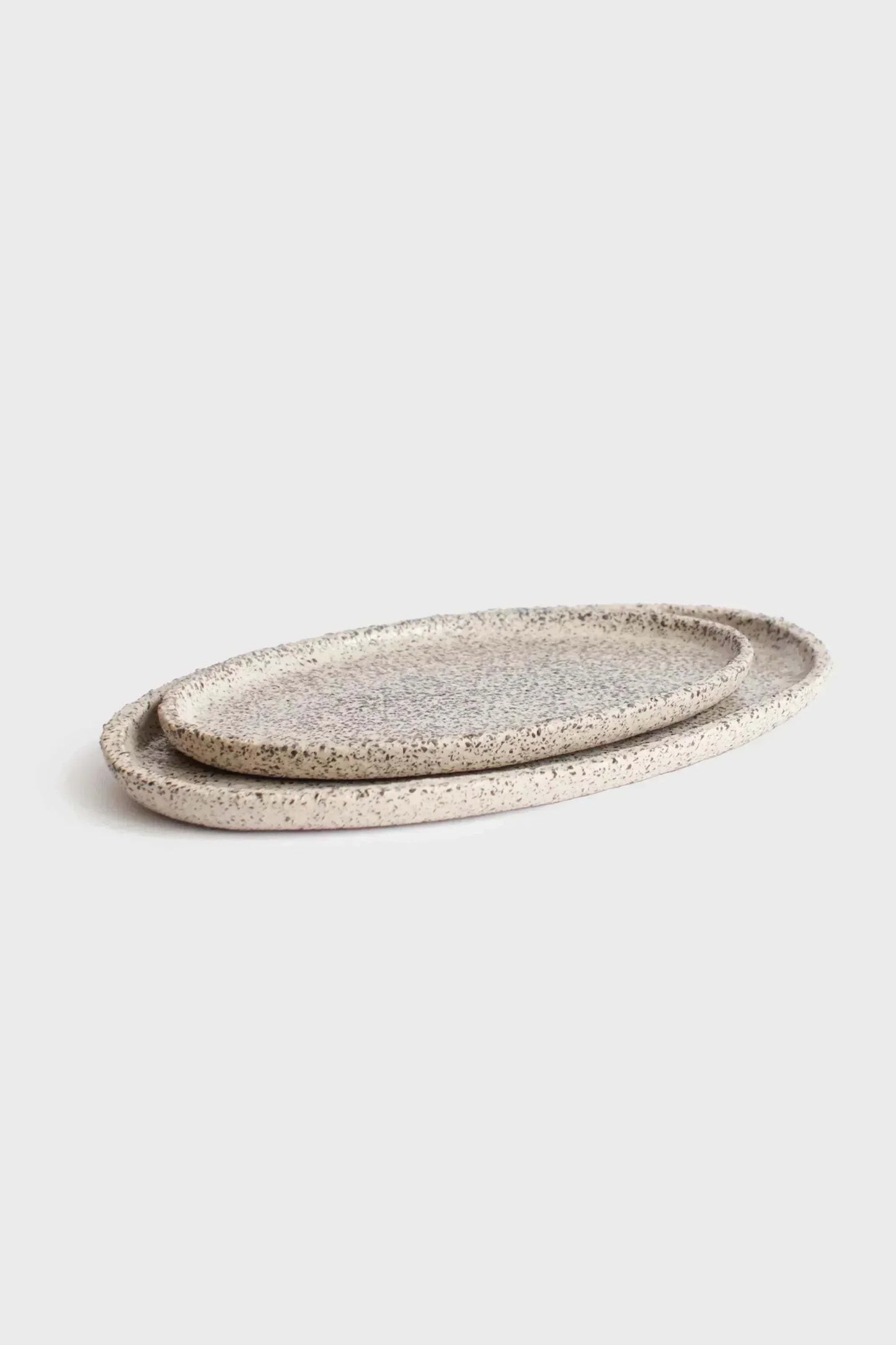 Large Handmade Oval Stoneware Serving Platter