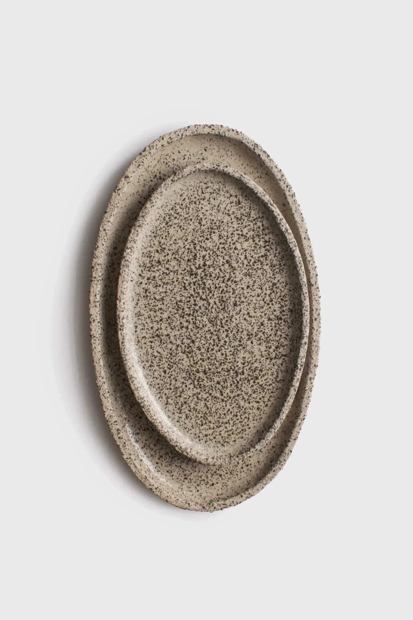 Large Handmade Oval Stoneware Serving Platter