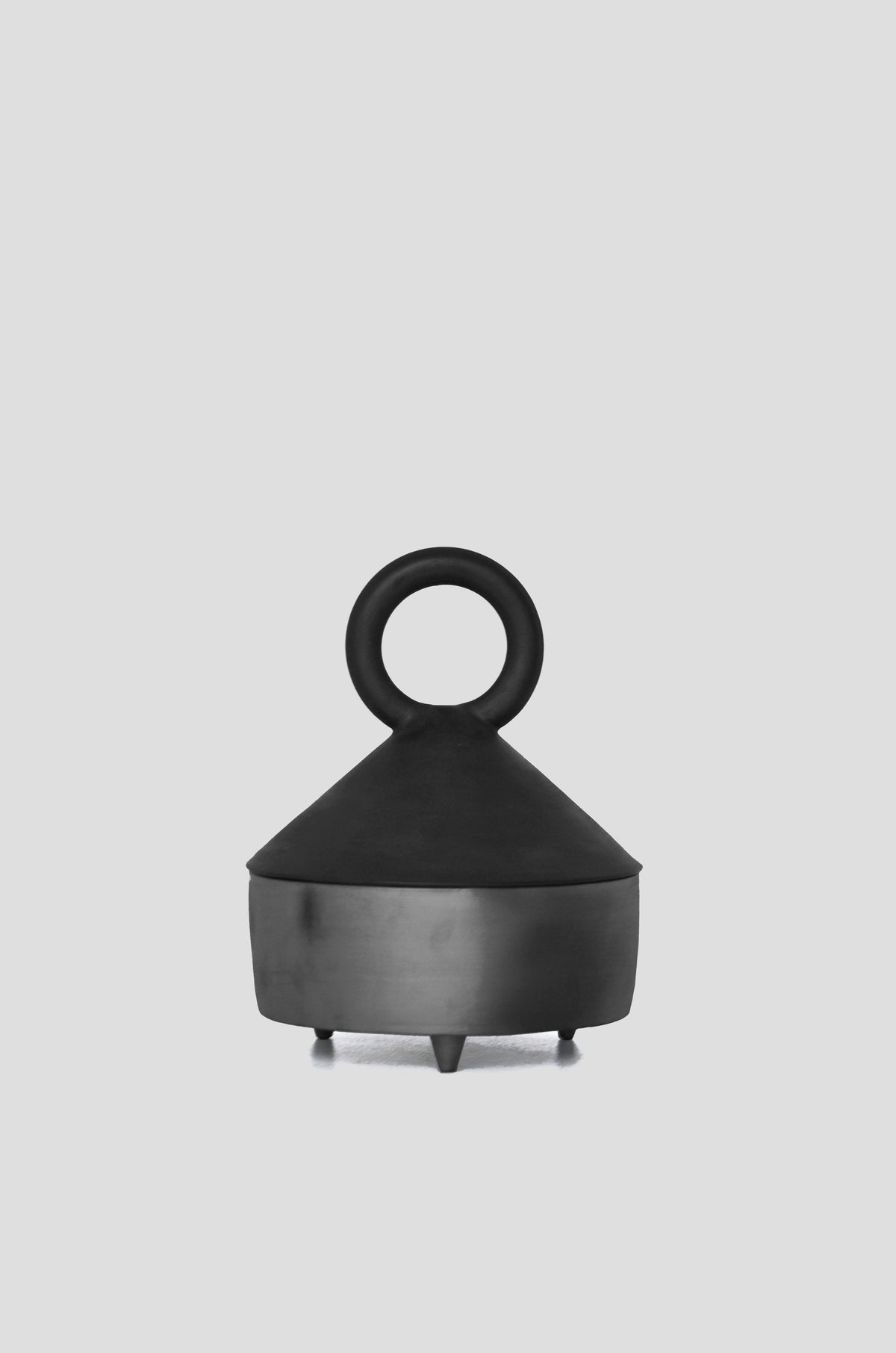 Tall Serving Bowl with Lid, black lid & brushed metal base, Guculia Shadow by Creating Comfort on Tampa Home & Garden Store