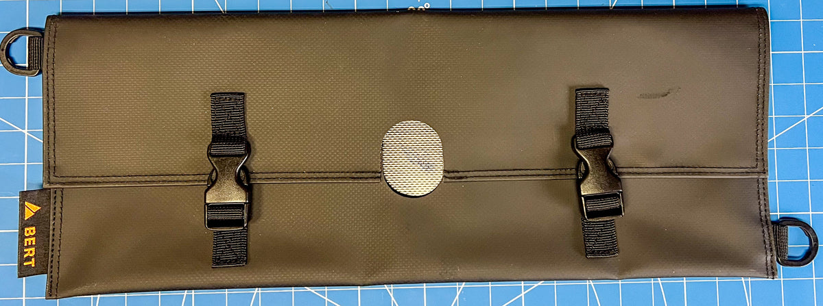 Bert Cover tool case by Backslope Tools, black nylon with dual buckles and center latch on Tampa Home & Garden Store