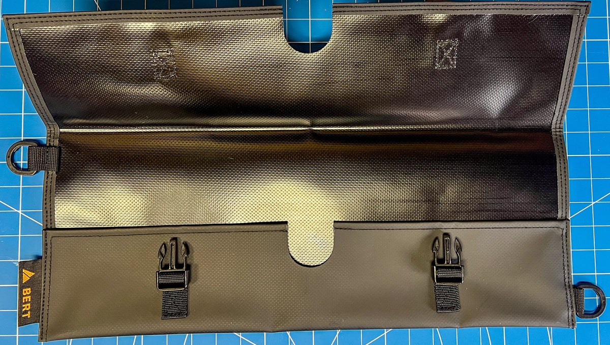 Bert Cover tool case, black textured nylon with dual buckles and inner pockets on Tampa Home & Garden Store