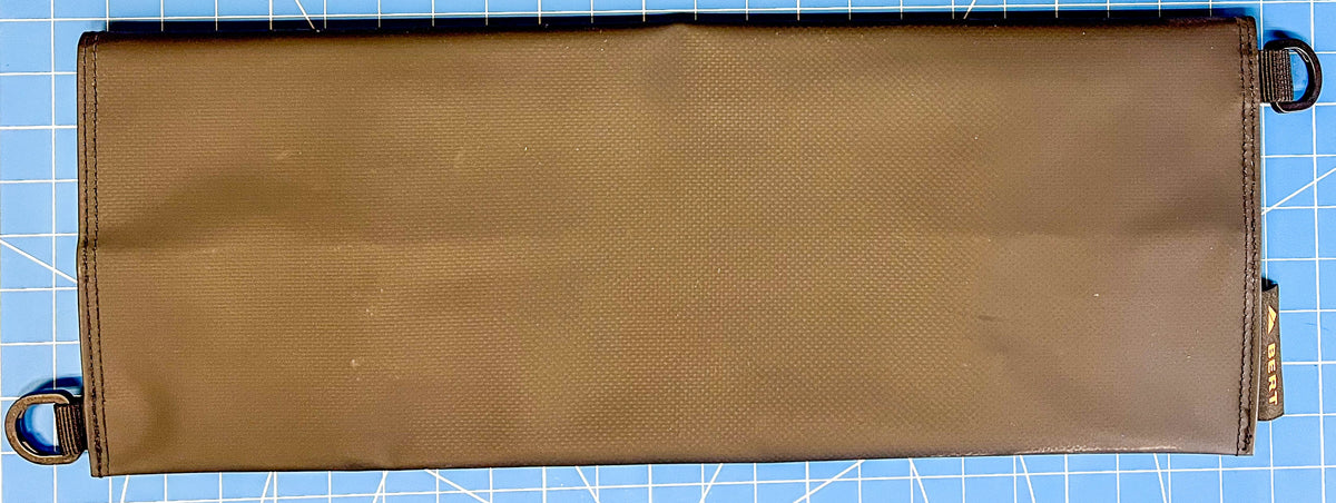 Brown Bert Cover tool case by Backslope Tools with leather-textured exterior and side strap on Tampa Home & Garden Store