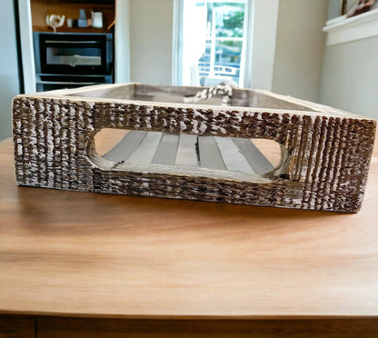Black and White Farmhouse Wooden Tray Decor