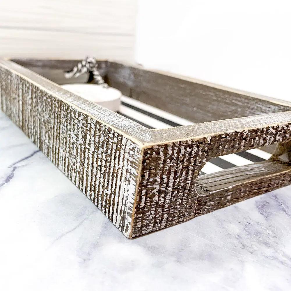 Black and White Farmhouse Wooden Tray Decor