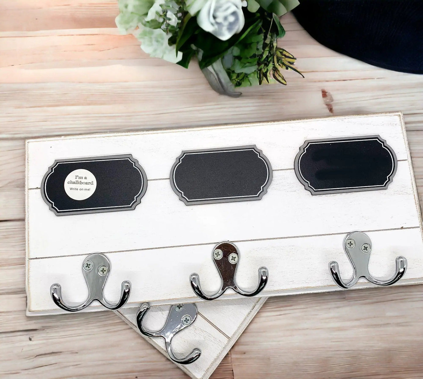 Triple Hang Chalk Coat Hanger and Board Labels