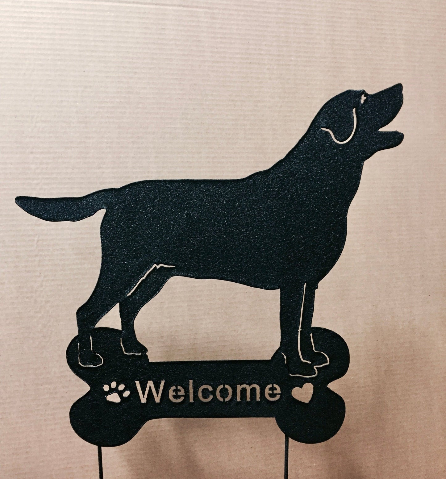 Labrador Retriever Memorial Wall Art silhouette black on kraft Rustica Ornamentals ornament on Tampa Home & Garden Store