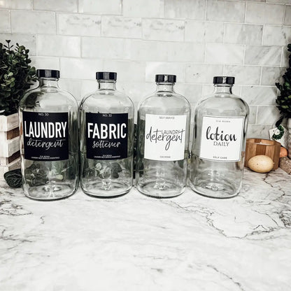 Clear Glass 32oz Reusable Dispenser Bottles
