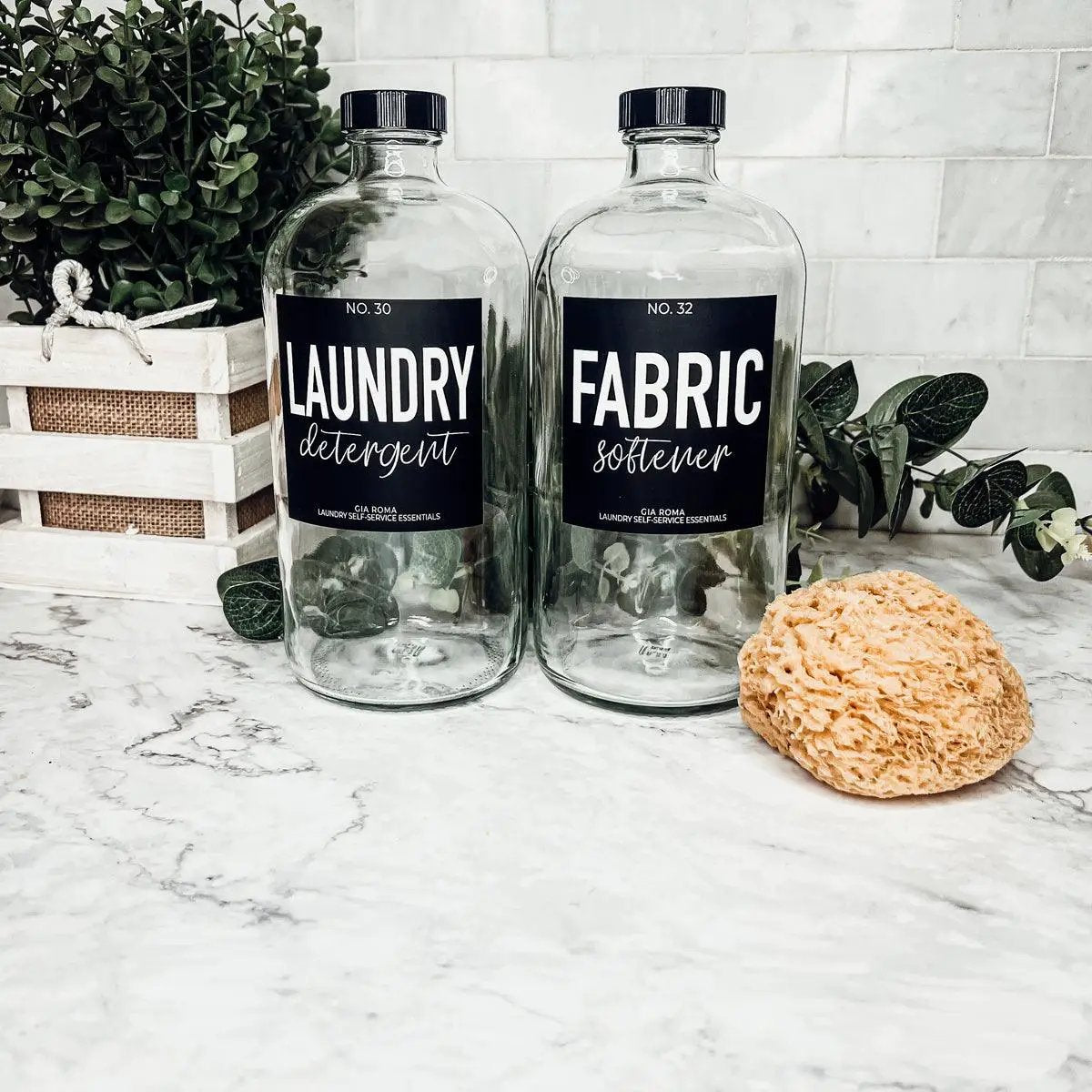 Clear Glass 32oz Reusable Dispenser Bottles