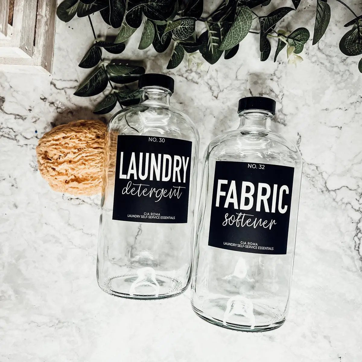 Clear Glass 32oz Reusable Dispenser Bottles